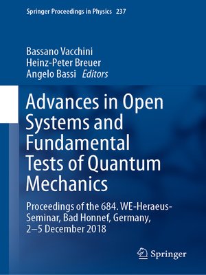 cover image of Advances in Open Systems and Fundamental Tests of Quantum Mechanics